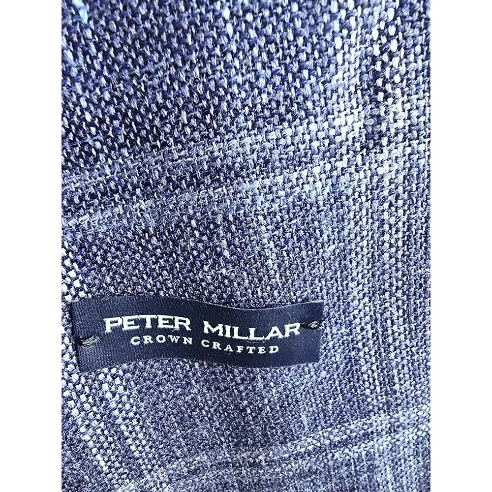 Peter Millar Collection Wool Silk Linen Sport Coat Blazer 40R Unlined Windowpane - Picture 5 of 14